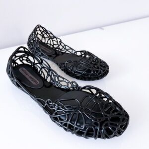 Melissa Campana Black Jelly Flats - Size 8 US